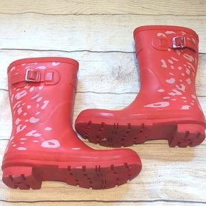 Joules Red Animal Print Rainboots kids us 6
